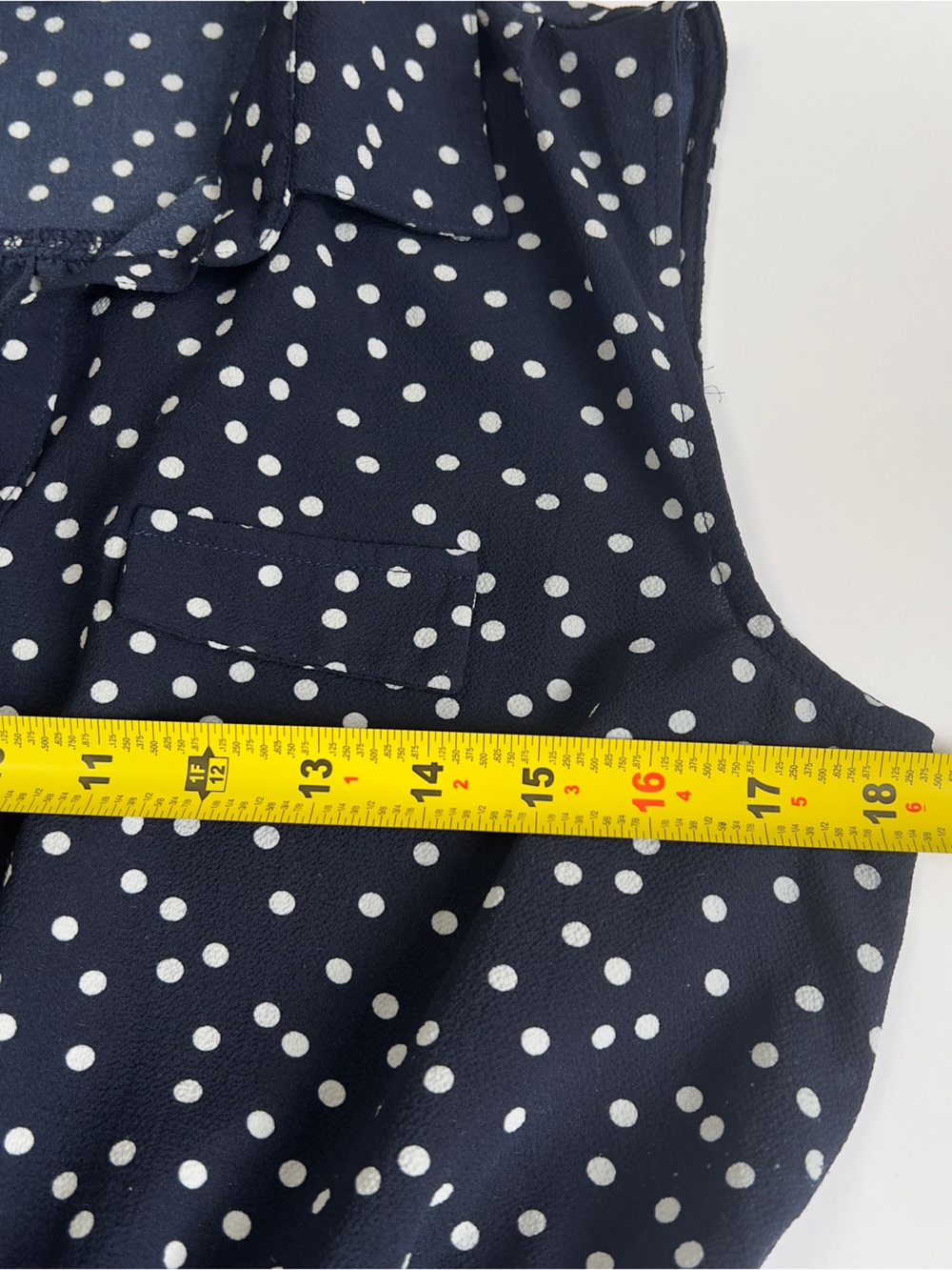 Always Indigo Navy Blue Polka Dot Sleeveless Shirtdress - Picture 7 of 8